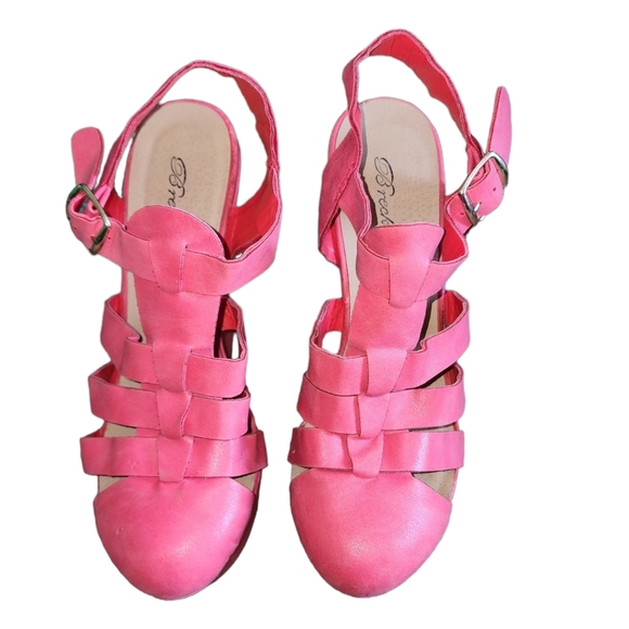 SEXY CORAL WEDGES SIZE 8 - Picture 7 of 11